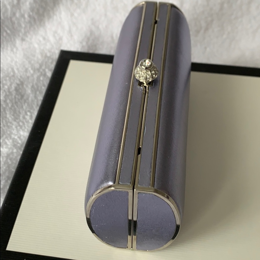 Judith Lieber Violet Evening bag Swarovski snap clasp.